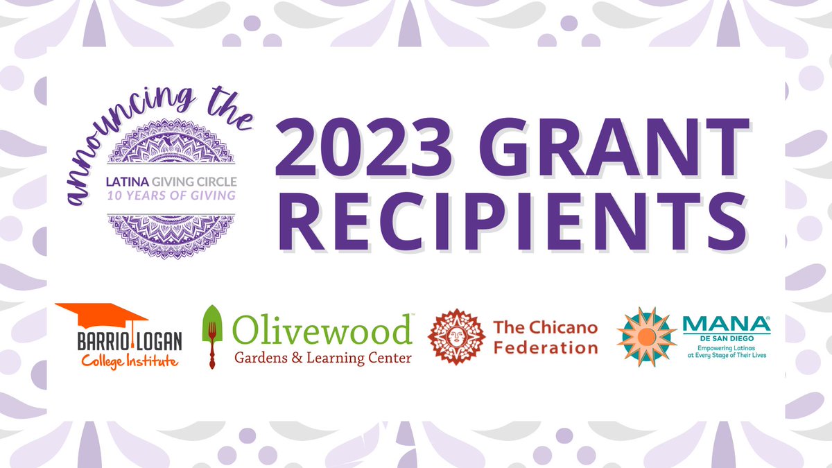 We're so proud to announce not one, not two, but FOUR grant recipients for the 2023-2024 grant cycle! Please join us in congratulating @BLCI , @OlivewoodGarden , @chicanofed and MANA de San Diego 🎉🎉 Learn more about how LGC will support them: latinagiving.nationbuilder.com/grants