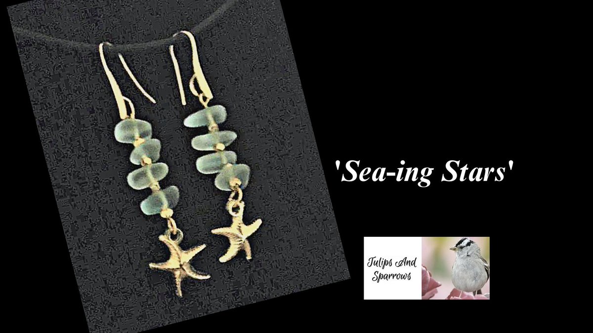 #seaglassjewelry #seaglassearrings #beachearrings #goldearrings #beachgassearrings #greenearriungs #starfishearrings #giftforher #giftsforher  #jewelrysale #jewelryblowoutsale #40percentoffjewelrysale