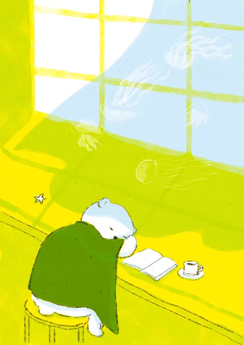 サイン本手に取ってもらいありがたいですこの絵本をかいた時ちょうど心象風景に興味があってそういう絵ばかり描いてたのがハマった感じですっと筆が進んだ大切な一冊です。