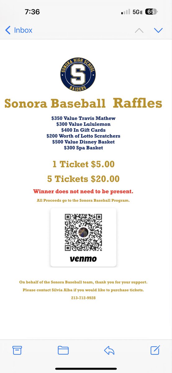 Sonora_Baseball's tweet photo. Help support Sonora baseball, great prizes and for the kids!@sohsathletics @sonoraraiders @SOHS_APSA https://t.co/JO99tQmLoa