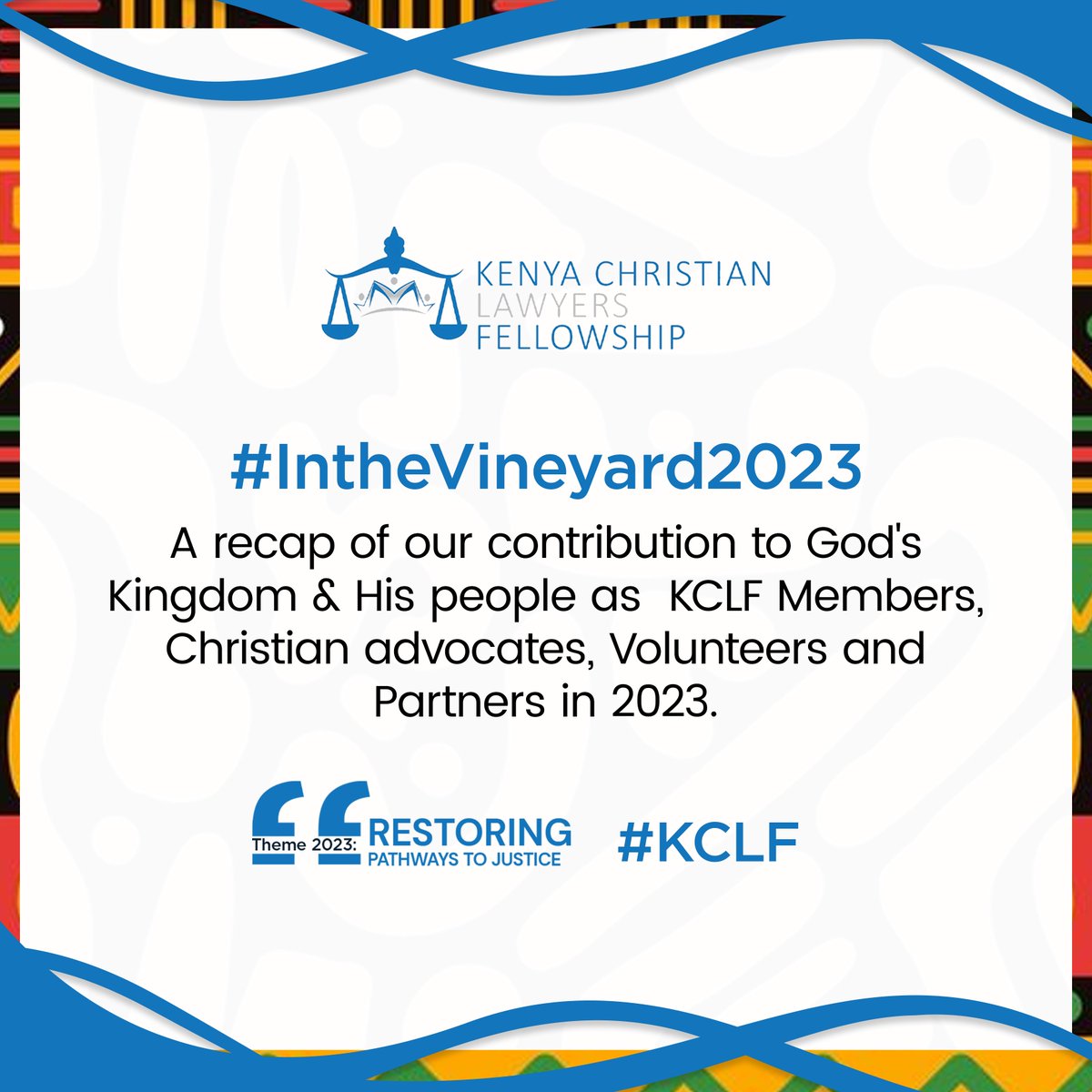 As we approach the end of 2023, KCLF celebrates significant achievements in line with our 2023 theme: 'Restoring pathways to Justice,Refining words.' 

We're excited to share our achievements in 2023, as we focused on improving #accesstojustice for God's people #inthevineyard.