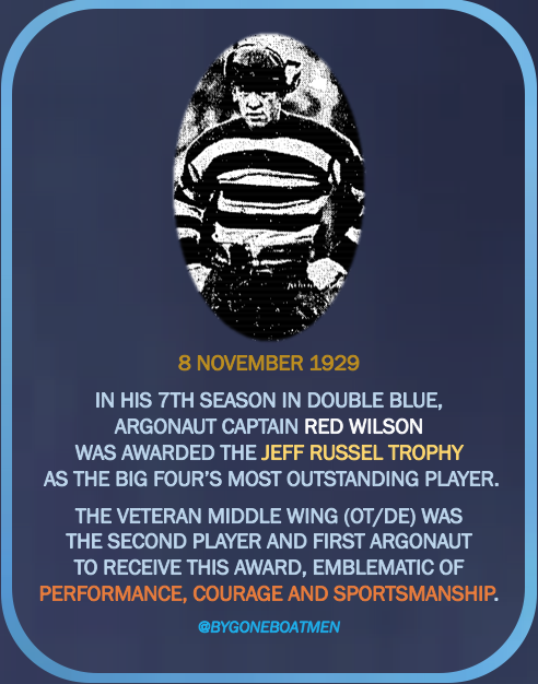BygoneBoatmen's tweet photo. On this day 94 years ago, unassuming Red Wilson was named the Big Four's most outstanding player.
#Argos150 #PullTogether #YeaArgos https://t.co/bdlk5rFnem