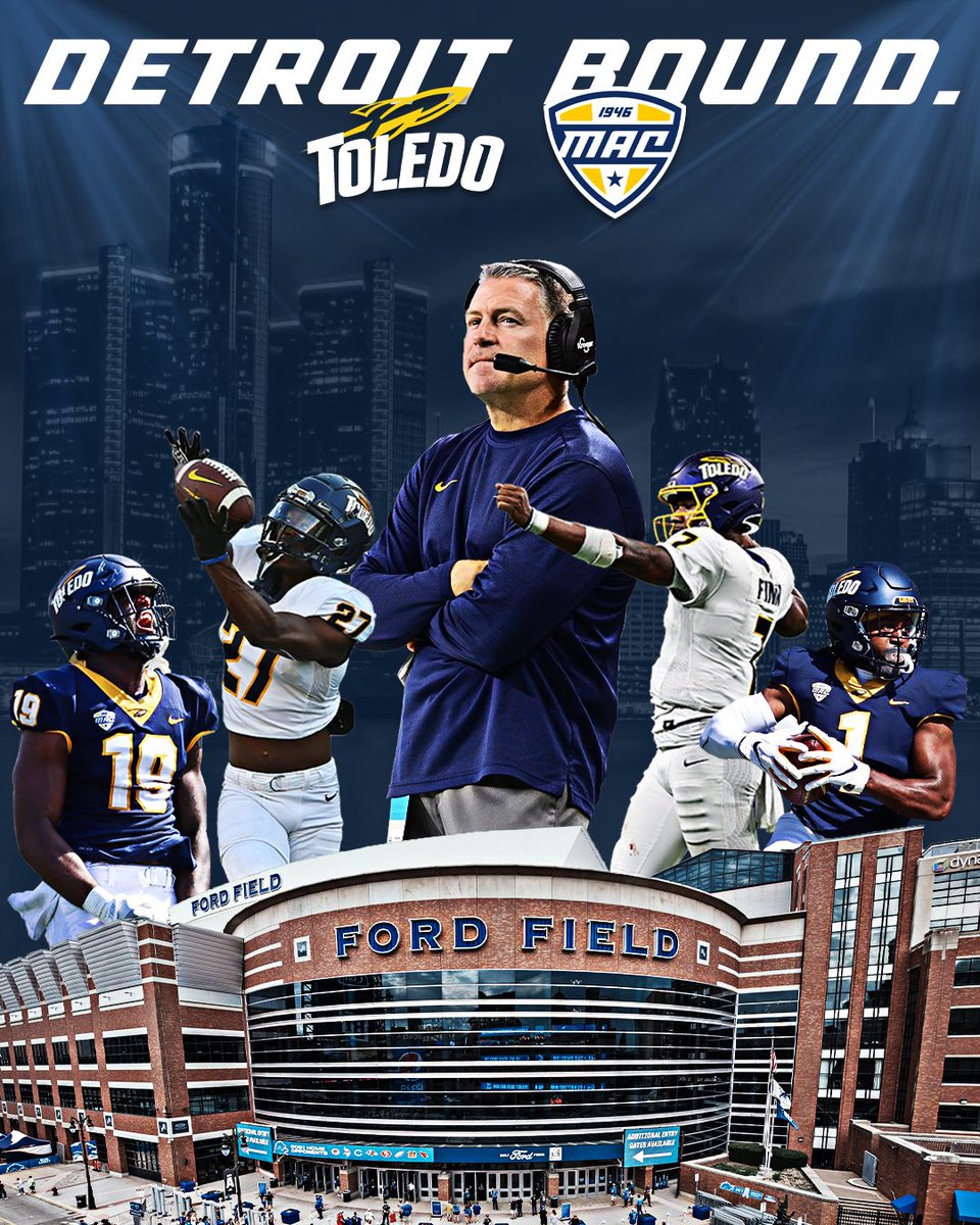 BACK TO THE MOTOR CITY!

The Rockets have earned the West Division title and will look to repeat as MAC Champs on December 2nd at Ford Field!

<a href="/ToledoFB/">Toledo Football</a> | #MACtion
