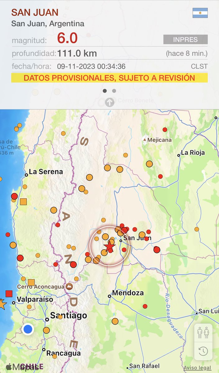 #ÚltimaHora Sismo de magnitud 6.0 en Argentina 🇦🇷 

Epicentro en San Juan 

A 111 km de profundidad 

#sismo #temblor #terremoto #earthquake #4estrellas #8novembre #alerta #noticias #news #ULTIMAHORA #ULTIMOMINUTO