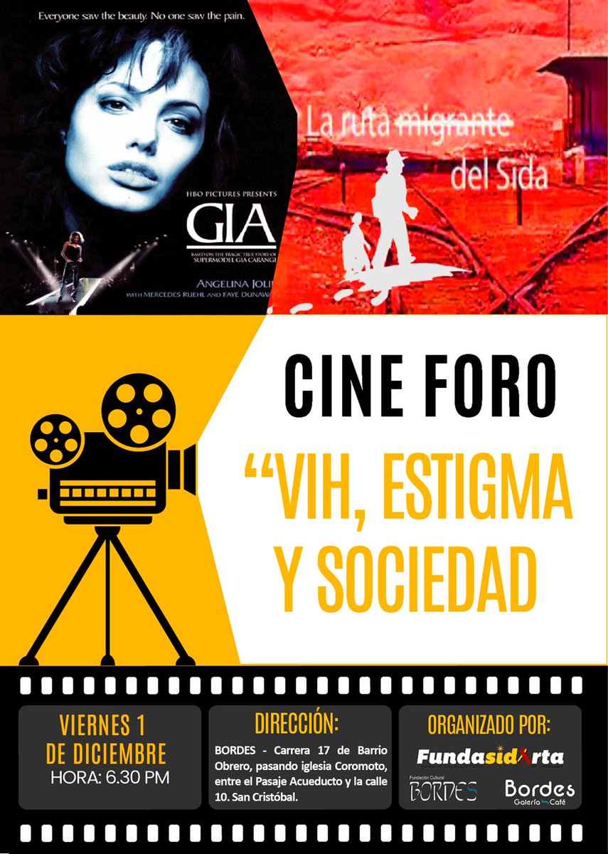 FUNDASIDARTA's tweet photo. Para conmemorar el Día Mundial de la Lucha contra el VIH. La Fundación Sida Región Táchira y Fundación Cultural Bordes invitan al Cine Foro “VIH, Estigma y Sociedad”
Día: viernes 01/12/2023
Hora: 6:30 pm
Lugar: Bordes Café: Cra 17 Barrio Obrero entre Pasaje Acueducto y calle 10 https://t.co/4rFP4Xb7fH