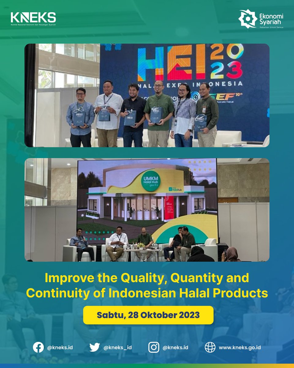 Assalamualaikum #SobatEksyar

Pada hari Rabu (25/10/2023) KNEKS telah menyelenggarakan Seminar Export Collaboration Strategy for Global Halal Product sebagai bagian rangkaian Halal Expo Indonesia 2023 di Jakarta Convention Center (JCC).
