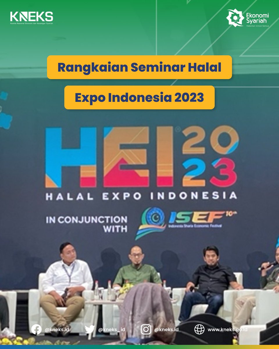 kneks_id's tweet photo. Assalamualaikum #SobatEksyar

Pada hari Rabu (25/10/2023) KNEKS telah menyelenggarakan Seminar Export Collaboration Strategy for Global Halal Product sebagai bagian rangkaian Halal Expo Indonesia 2023 di Jakarta Convention Center (JCC). https://t.co/lV4cIZlXsI