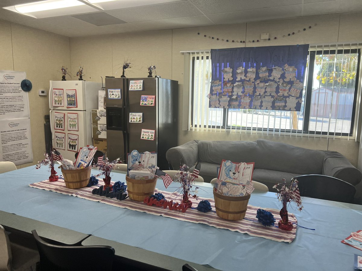 Sanchez Elementary is preparing for our Veteran’s Day Celebration tomorrow. Students and teachers are looking forward to their patriotic performances. #smbsd