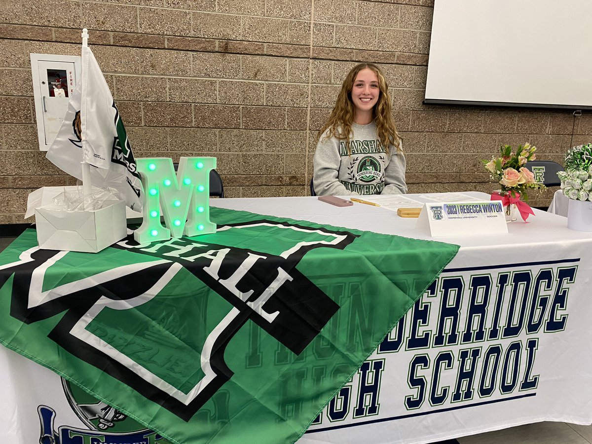 ThunderRidge Girls Basketball (@tr_gbball) on Twitter photo Congratulations to our own <a href="/RebeccaWinton5/">Rebecca Winton</a> for signing her NIL to play soccer @ Marshall!! #Point&Run to our state champion goalie & amazing Pt Guard!!! ๐๐๐ป๐ป๐๐ Congratulations to our own <a href="/RebeccaWinton5/">Rebecca Winton</a> for signing her NIL to play soccer @ Marshall!! #Point&Run to our state champion goalie & amazing Pt Guard!!! ๐๐๐ป๐ป๐๐
