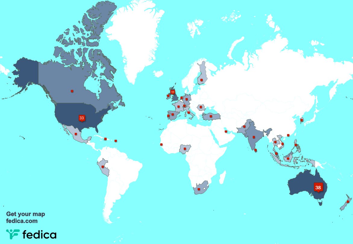 I have 3 new followers from USA last week. See fedica.com/!Icandodave