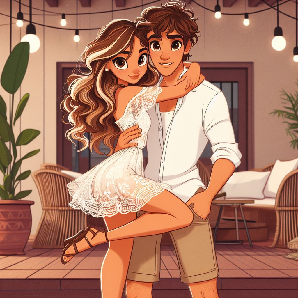 AlexaJasinski's tweet photo. other people use AI to write their essays for them, i use it to turn me &amp; my bf into disney cartoons @Nick_Baratian https://t.co/VPOd2oXfH5