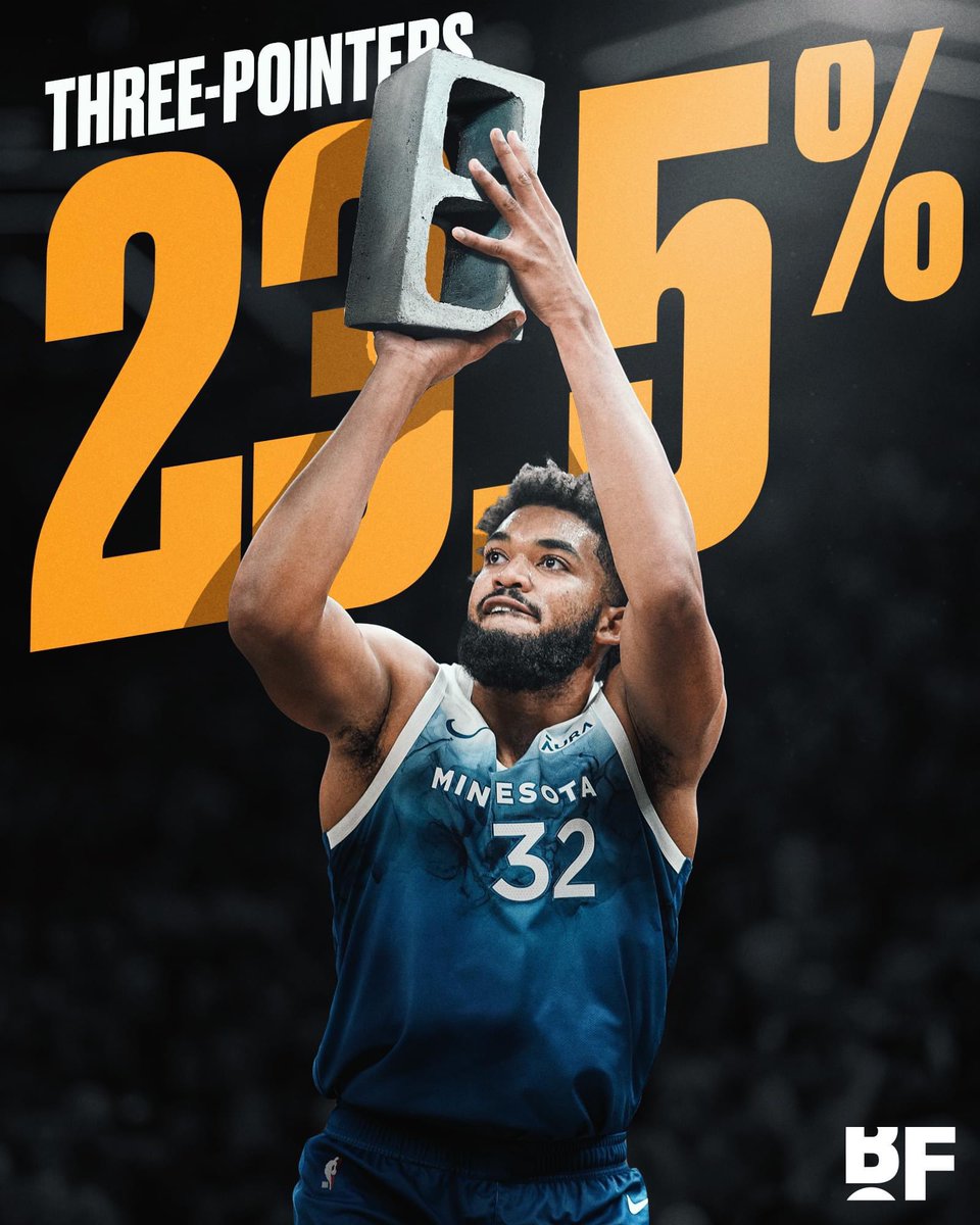 TunKitVLNBA's tweet photo. Karl Anthony Towns nổi tiếng nói rằng anh ta là người đàn ông lớn bắn súng vĩ đại nhất trong lịch sử NBA
Mùa giải này anh ta là tay súng ba điểm tệ nhất toàn giải đấu ở mức 23,5% 💀
(tối thiểu 20 lần thử)
#CHEO #CHEOX #VLNBA #NBA https://t.co/ED3AHfOPbM