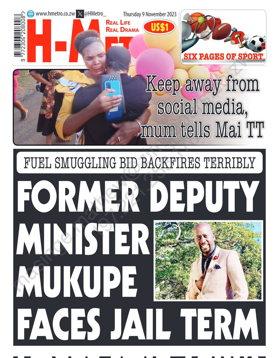 #Frontpage FORMER DEPUTY MINISTER MUKUPE FACES JAIL TERM ...Fuel Smuggling Bid Backfires Terribly hmetro.co.zw/jail-celebriti…