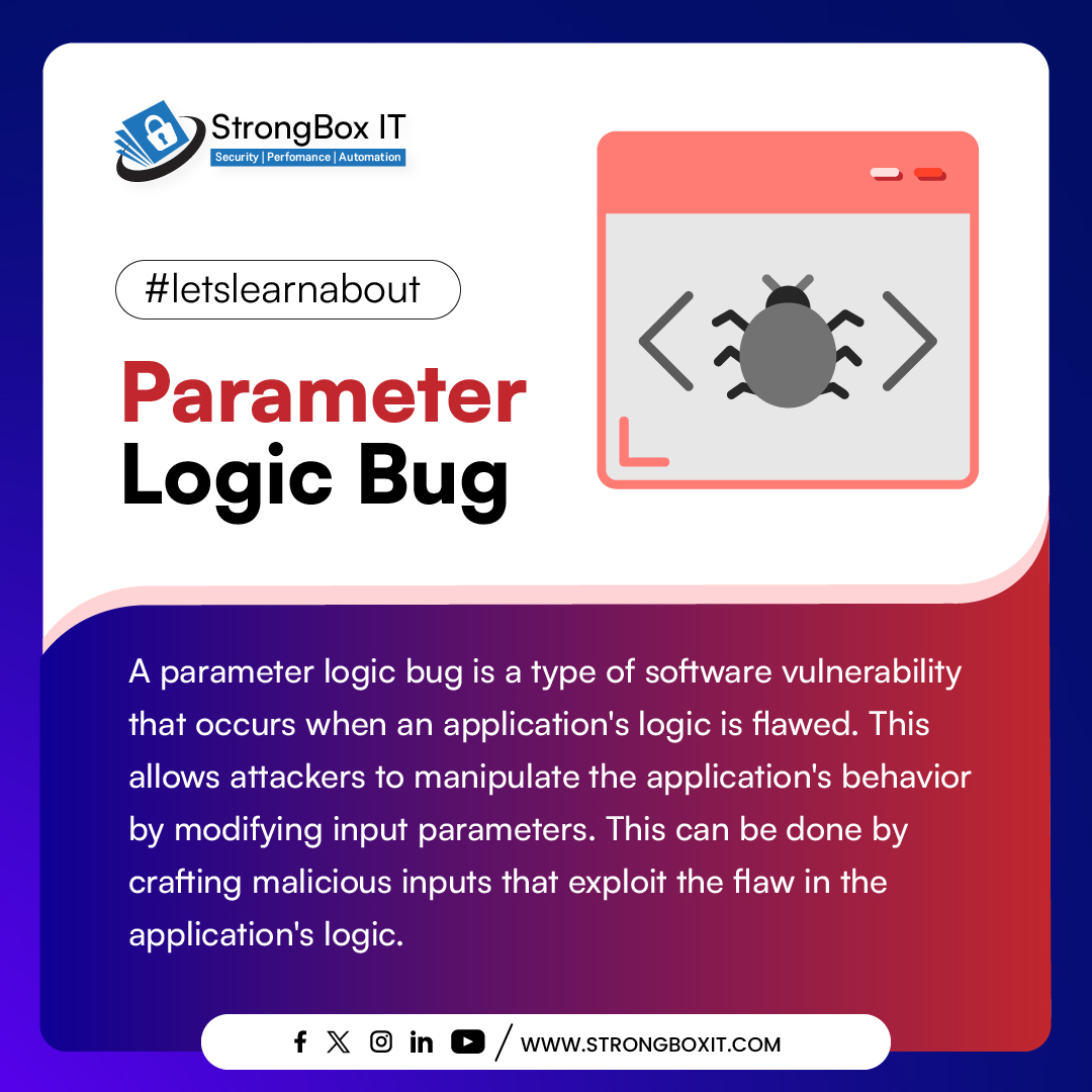 strongboxit's tweet image. Today let's learn about parameter logic bugs, a critical software vulnerability that arises from flawed application logic.
strongboxit.com
#programmingbugs #software #cybersecurity #bughunting #letslearn #learn