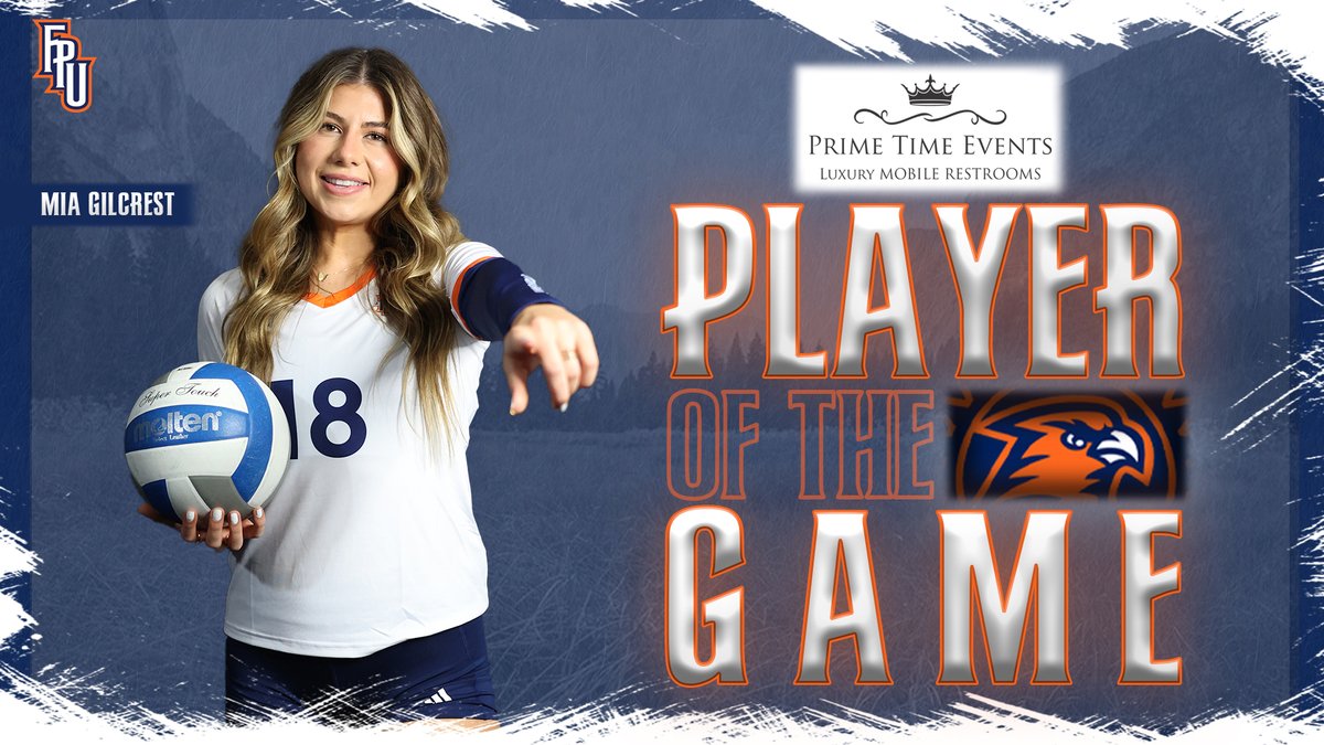 🏐 | MAMA MIA! 

Mia Gilcrest dominated against the Golden Eagles with 12 kills, 3 service aces, and 8 digs. 

Gilcrest earns Primetime Events Player of the Game! 

#TeamFPU | #BacktheBirds
