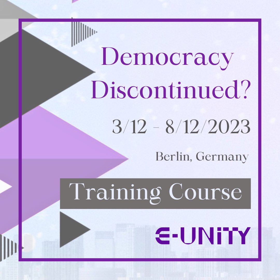 E_unitynl's tweet photo. 🌐 Join the conversation on democracy! 🗳️ E-UNITY's "Democracy Discontinued?" Training Course awaits. 🚀 Become an E-UNITY member (https://t.co/5gV6f7InTL) and DM us to secure your spot. 🌍💬 #DemocracyTraining #EUNITYMembership #YouthLeadership #EuropeanElections2024 #Skills https://t.co/I1mr8CDXQH