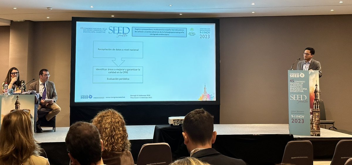 iborraignacio's tweet photo. Empezamos el congreso @SEEDendoscopia con @colanher en la fase final de las becas:  

Creación de un registro nacional de indicadores de calidad y efectos adversos en CPRE https://t.co/n3W2WaDtLe