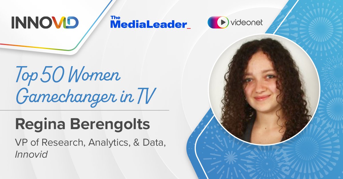 innovid's tweet photo. 🏆 Congratulations to @innovid's Regina Berengolts for being named one of the Top 50 Women Game-Changers in TV by @themedialeader and @VideonetNews!
Learn more about the #Top50WGC winners here ➡️ https://t.co/qqzrHsLERD https://t.co/JJezVDjuZw