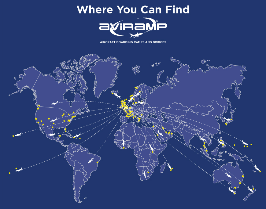 We take pride in setting the standard for boarding safety and comfort across the whole world.

Our mobile boarding ramps and bridges ensure a seamless and safe experience for every passenger; especially PRM passengers. You can find Aviramp in USA and Europe, as well as Oceania.
