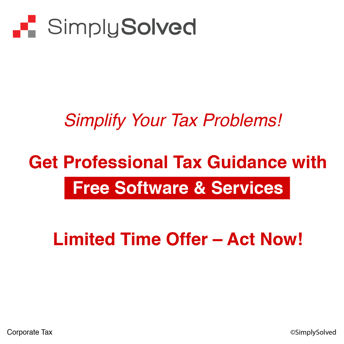 simply_solved's tweet photo. Simplify Your Business Taxes

ISO Quality, Solutions and Efficiency Guaranteed! Trust the Professionals Supporting 100's of Clients to Optimize Your Tax Strategy. Benefit from Professional and One-Stop Business Support. Let Us Handle Your Taxes, While You Focus on Your Business. https://t.co/J8UJUigm6Q