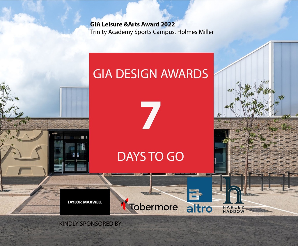 Just one more week until we will be announcing the winners of the 2023 GIA Design Awards.

Last year's winner in the Leisure &amp; Art category was Holmes Miller with the Trinity Academy Sports Campus.