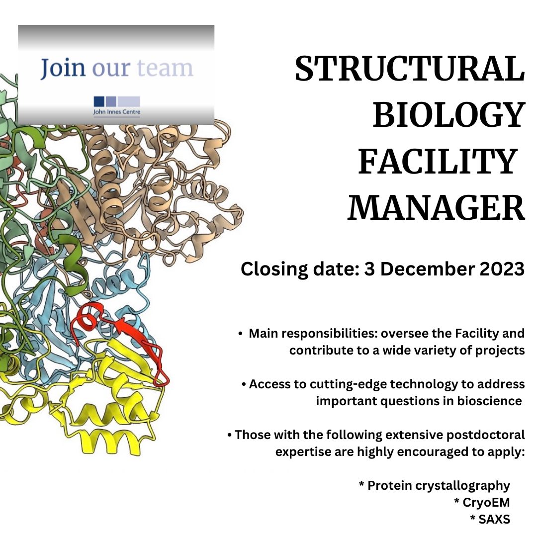 John Innes Centre (@johninnescentre) on Twitter photo VACANCY - We’re recruiting for a Facility Manager to join our Structural Biology Platform
okt.to/s47rQP
Closing date - 3 December 2023
Salary - £43,550 - £54,900
Contract - 37 hours weekly, full-time
<a href="/NorwichResearch/">Norwich Research Park</a> VACANCY - We’re recruiting for a Facility Manager to join our Structural Biology Platform
okt.to/s47rQP
Closing date - 3 December 2023
Salary - £43,550 - £54,900
Contract - 37 hours weekly, full-time
<a href="/NorwichResearch/">Norwich Research Park</a>