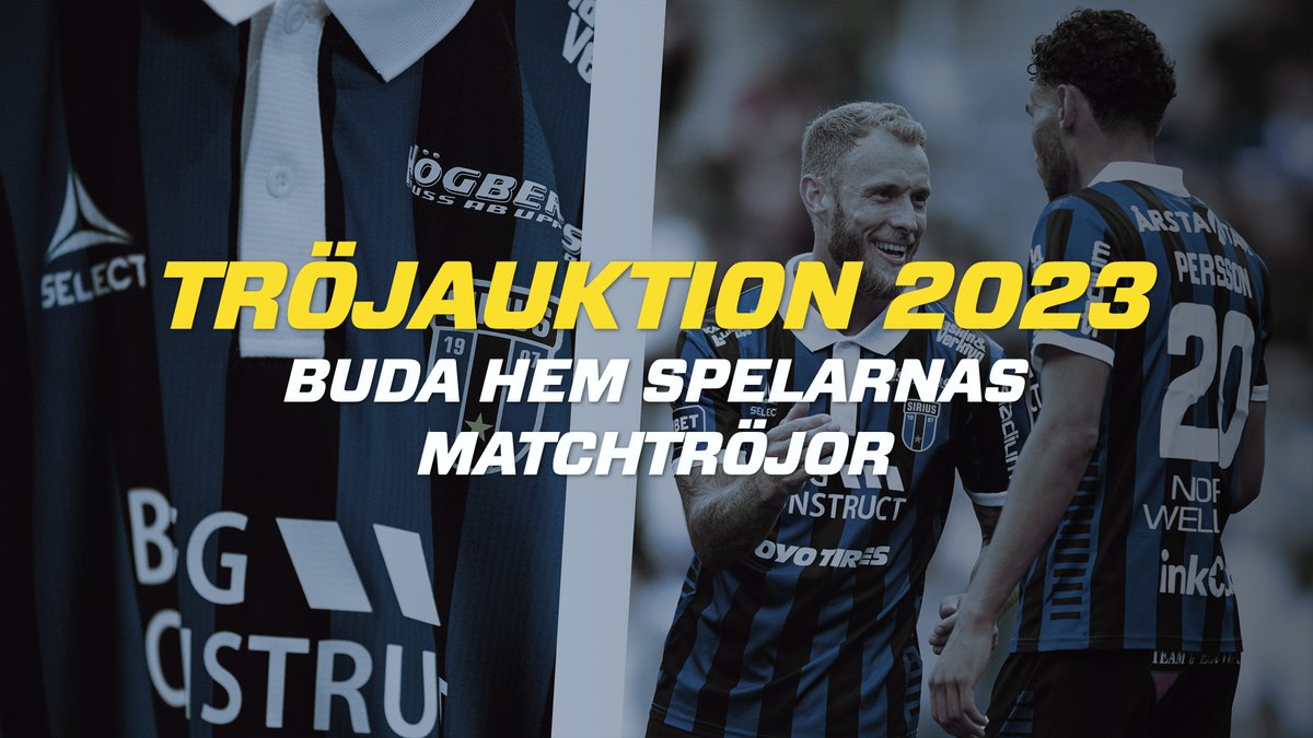 siriusfotboll's tweet photo. Årets budgivning har startat! Buda hem din favoritspelares blåsvarta tröja för säsongen 2023 🤩

ℹ️  Tröjorna signeras av respektive spelare efter den sista matchen mot IFK Norrköping. 

Till budgivningen ⤵️
https://t.co/Mdnkquu18f

Mer information ⤵️
https://t.co/4HE19oq6dY https://t.co/utlUv3bwD7