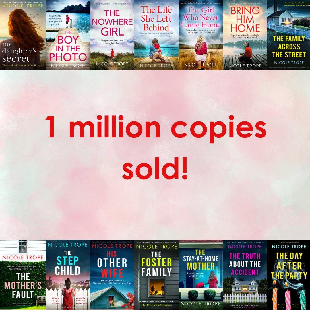 bookouture's tweet photo. We're delighted to announce that bestselling psychological suspense author @nicoletrope has sold over 1 MILLION COPIES with us since publishing My Daughter’s Secret in 2019! Congratulations Nicole!
Read more here: https://t.co/M0eyKyWfAW https://t.co/RTO8y99ljf