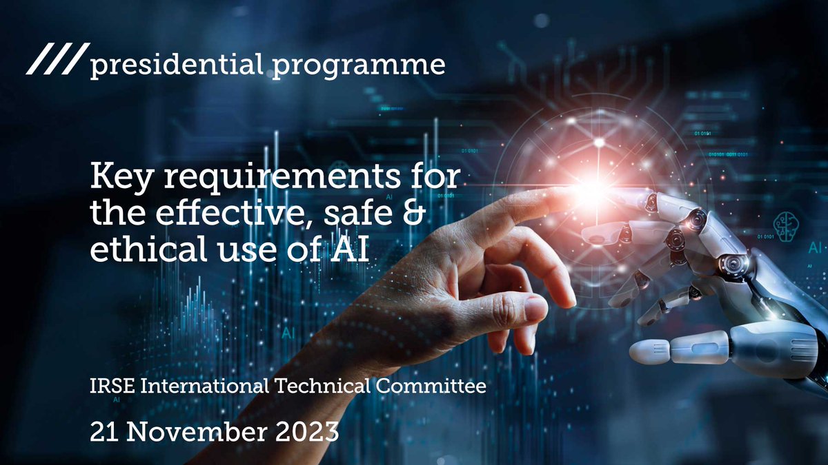 IRSEglobal's tweet photo. Join us in Melbourne for the #IRSE International Technical Committee's paper on 'key requirements for the effective, safe and ethical use of AI', presented and discussed at #ASPECT23 and recorded for later viewing.
Details: https://t.co/dxC08y5OiV
#IRSEevent #Rail #RailNews https://t.co/8MQ6QoSTv1