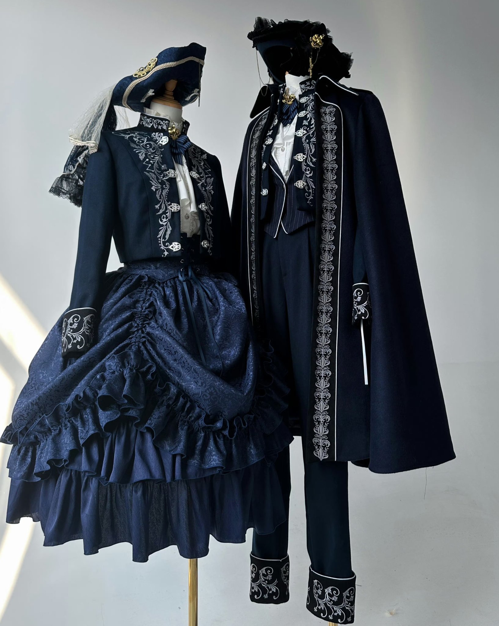 epetice 大航海時代　ネイビー　軍服ロリータ ロングコート　ロングマント エペティス大航海時代セット(青)