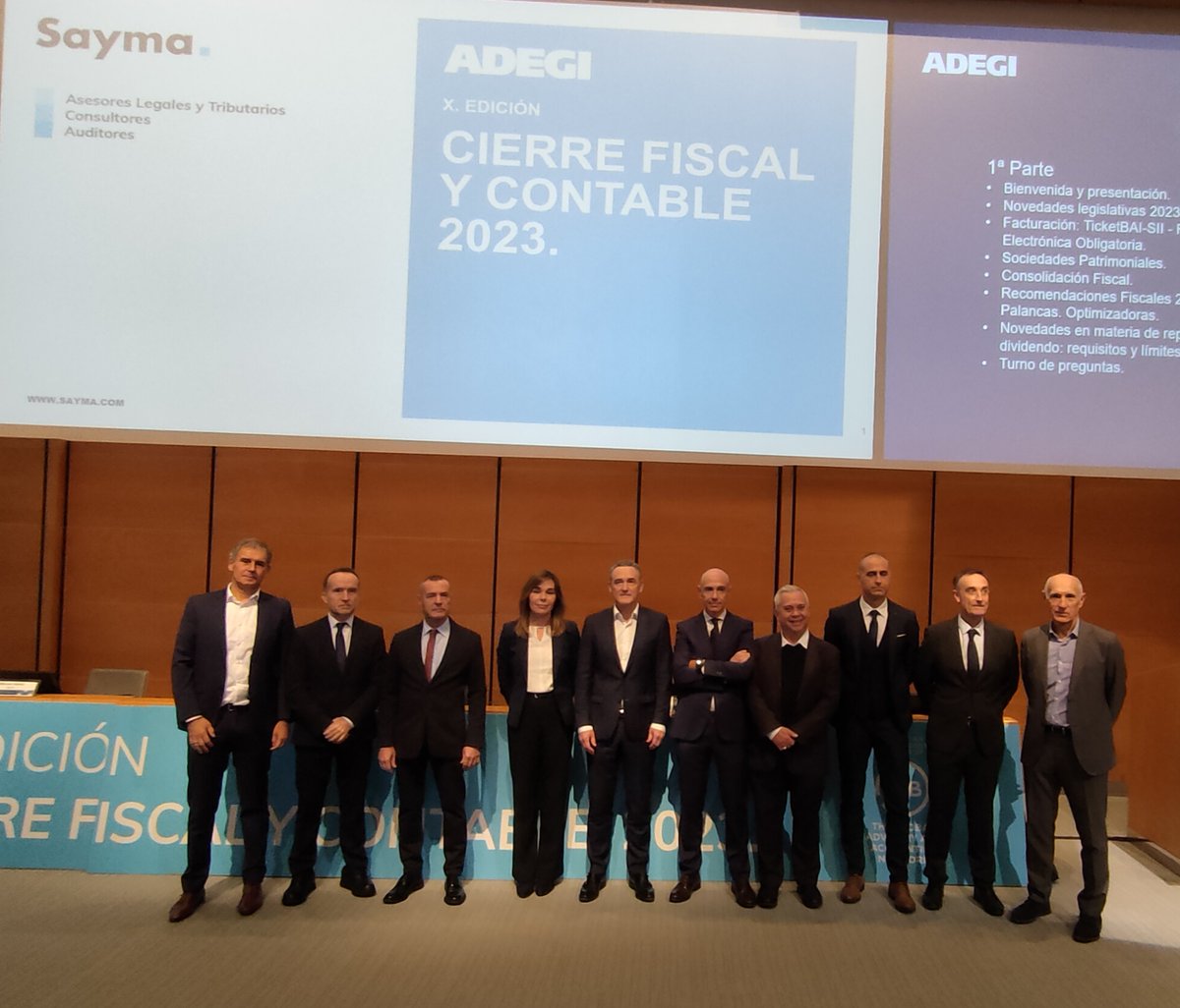 ADEGI's tweet photo. 🙌🙌¡Hoy celebramos la X. edición del CIERRE FISCAL Y CONTABLE del ejercicio 2023 junto a #SAYMA! https://t.co/R5611PVYC4