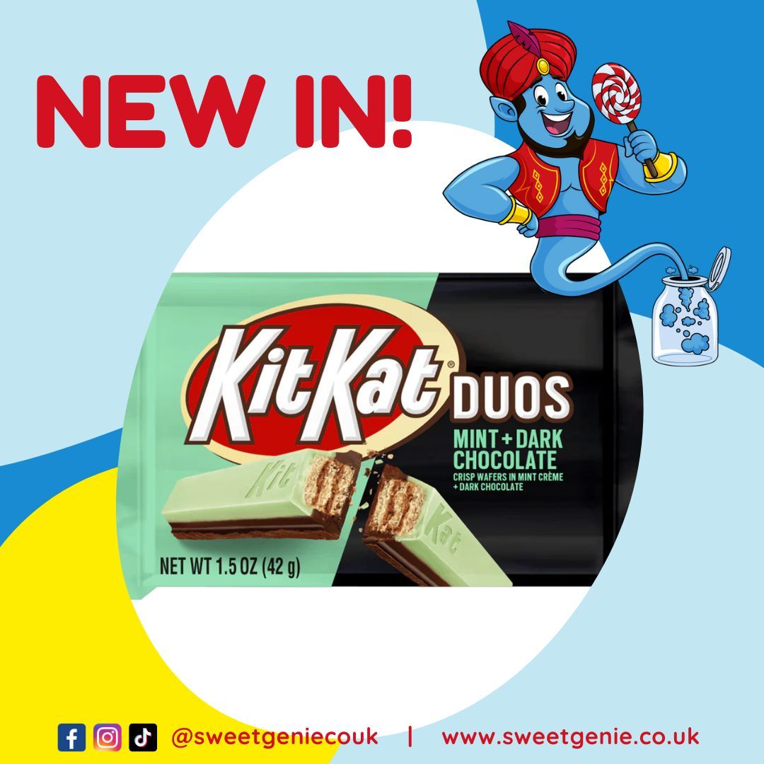 SweetGenieCoUk's tweet photo. New KitKats! Duo mint & dark chocolate, chunky peanut butter and chunky white chocolate π«
Sweet Genie is an online sweet shop that supplies a wide range of snacks, chocolate, candy, crisps and drinks.
#sweetgeniecouk #chocolate #new #kitkat #kitkatduos #kitkatchunky https://t.co/xfDpwmWyQQ