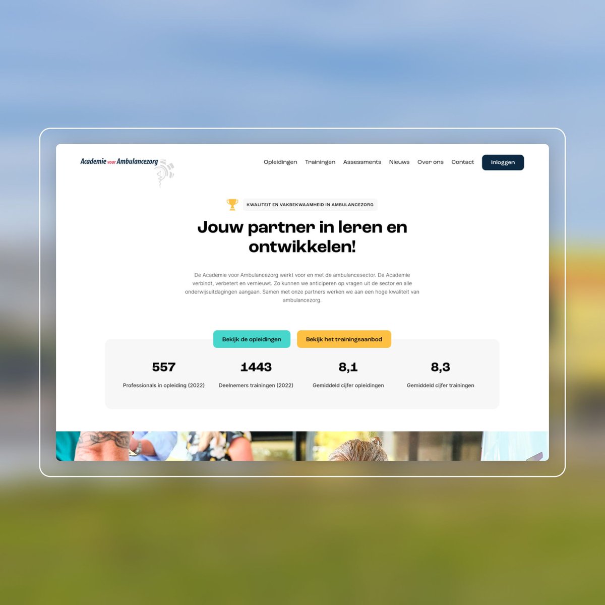 studio_sept's tweet photo. Een nieuwe website voor Academie voor Ambulancezorg! 🚑 

Dit landelijk opleidingsinstituut voor ambulanceprofessionals klopte bij ons aan voor een herziening van de digitale propositie, wat heeft geleid tot een herkenbare, frisse website. 

🔗 https://t.co/CJfTkErIMc. https://t.co/sLIz16HGBe