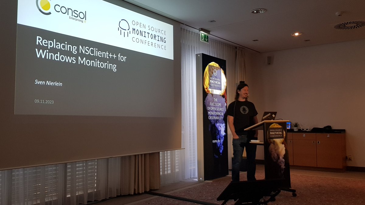 NetwaysEvents's tweet photo. Give a warm welcome to @sven_nierlein now and enjoy his talk "Replacing NSClient++ for Windows Monitoring"!
#OSMC #Windowsmonitoring @consol_de https://t.co/YSLmCTwksS