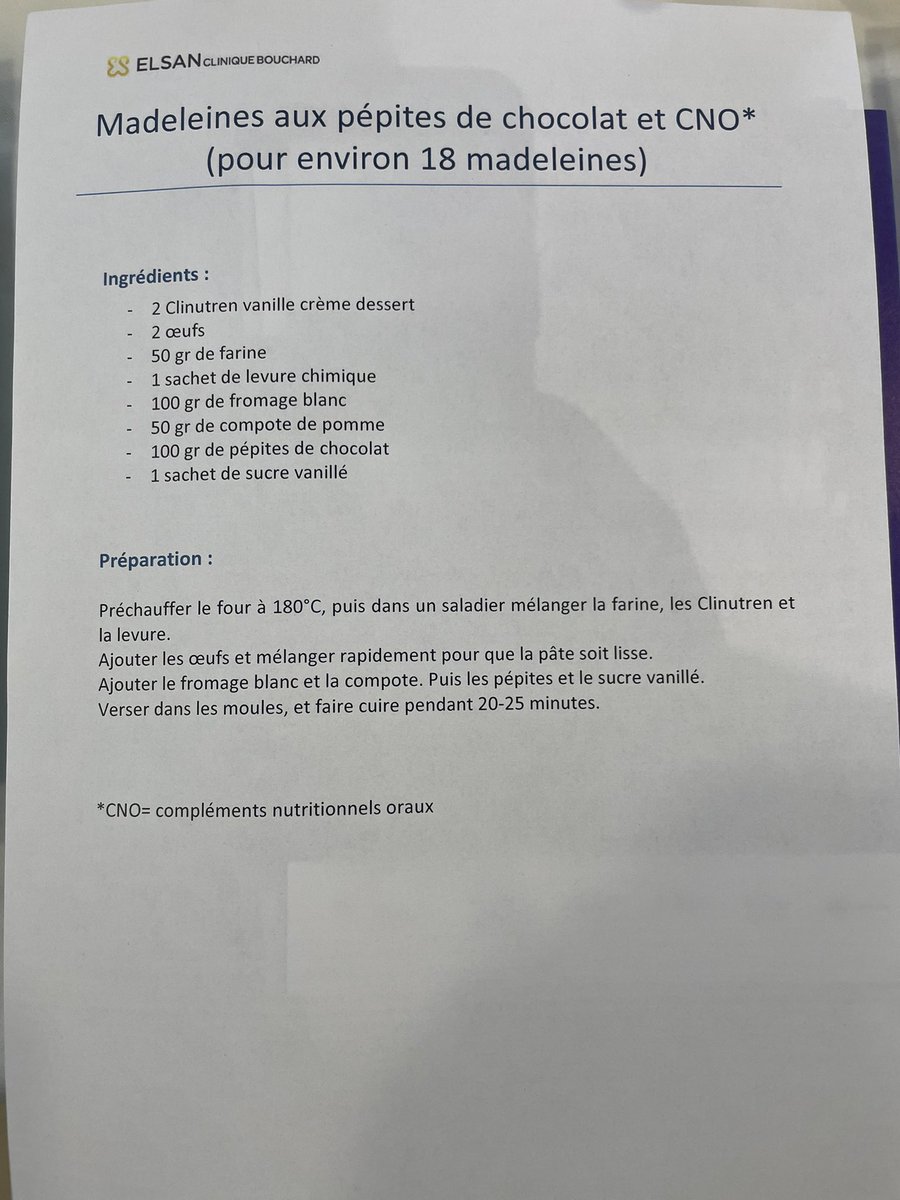 StanBataille's tweet photo. Madeleines et crêpes à base de Compléments Nutritionnels Oraux par notre IDE de dialyse Mylène 😋@stopdenutrition @elsan #mangerbouger Des recettes dont on peut abuser si on est dénutri ou à risque de dénutrition! https://t.co/ZFXPdtbRpK