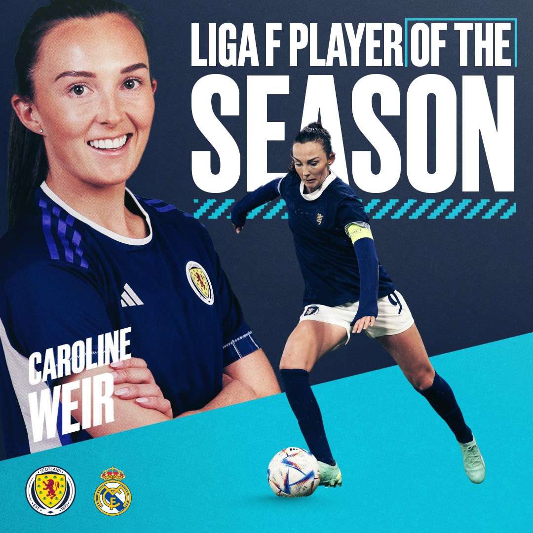 🏴󠁧󠁢󠁳󠁣󠁴󠁿 Scotland's Galáctico 🏴󠁧󠁢󠁳󠁣󠁴󠁿 Congratulations to @itscarolineweir, who has been voted @LigaF_oficial Player of the Season by her fellow players 👏