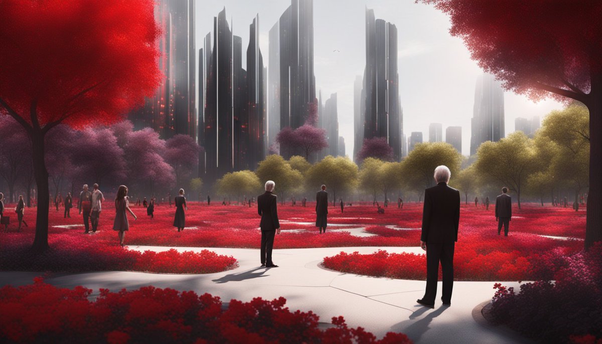 abandonstories's tweet photo. This prompt was a bit to simple. people are just standing around. My fault. But it still looks interesting enough to share it.
#Blackcity #scifi #scifiart #utopian #utopianart #park #nature #teens #teenagers #students #aiartchallenge #AIArtCommuity #AIArtistCommunity https://t.co/O8O6DcI5lo