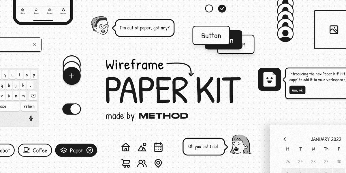 Paper Wireframe Kit

Design kit for Figma that allows you to visualize low-fidelity concepts quickly (both web and mobile apps).

figma.com/community/file…