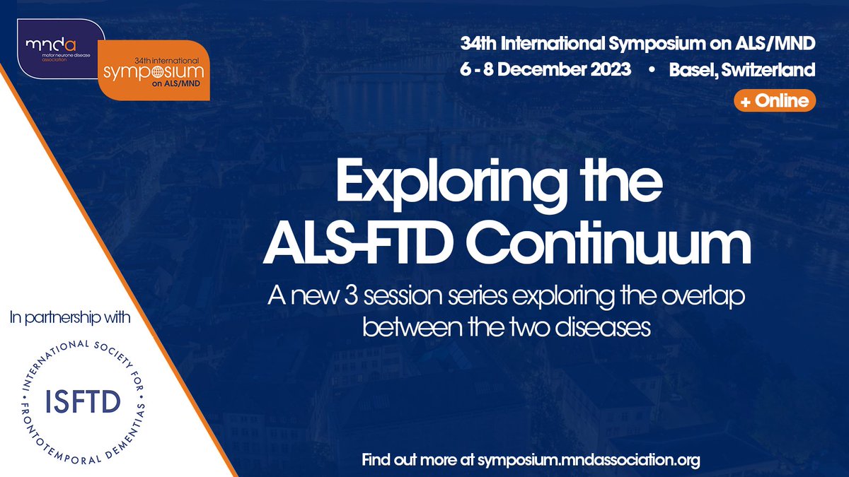 Research suggests #ALS and #FTD are connected. Changes in the same gene, C9Orf72, are found in both diseases.🧬
Learning more about this overlap may help lead to treatments for both diseases.
At #alsmndsymp, there will be 3 joint sessions with @isftd discussing ALS-FTD research.