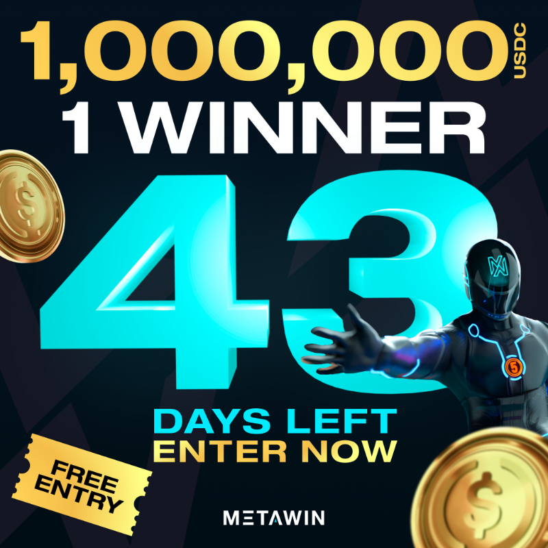 MetaWin's tweet photo. 🤑 Win $1 Million USDC 🤑

Claim your FREE* entry NOW👇🏻

https://t.co/WxBIfWqnqP