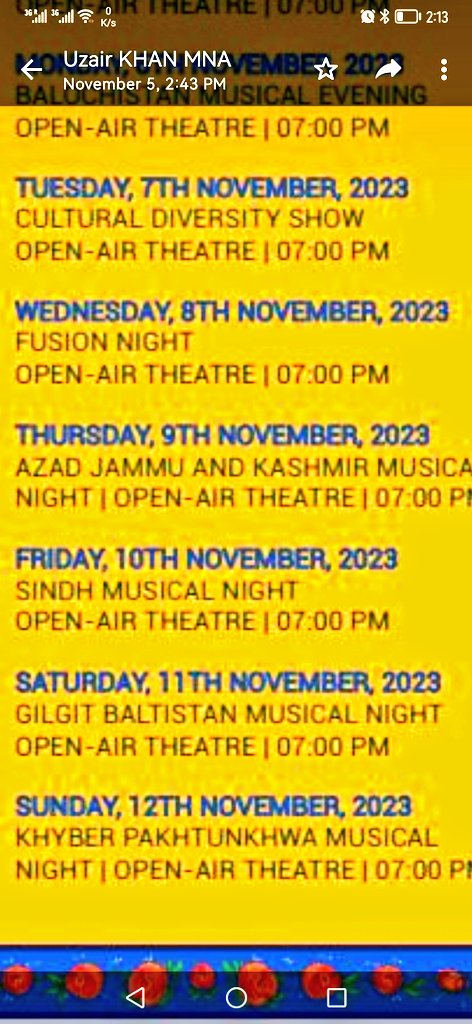 ZaeemZia's tweet photo. Don't forget to show up at the @LokVirsa for the Gilgit-Baltistan cultural event on 11th of Nov at 7.00 pm, open air theatre, also the GB independence day celebrations with cultural music, dance, arts and food.

Looking forward to seeing you all. https://t.co/UNSNNupeUs