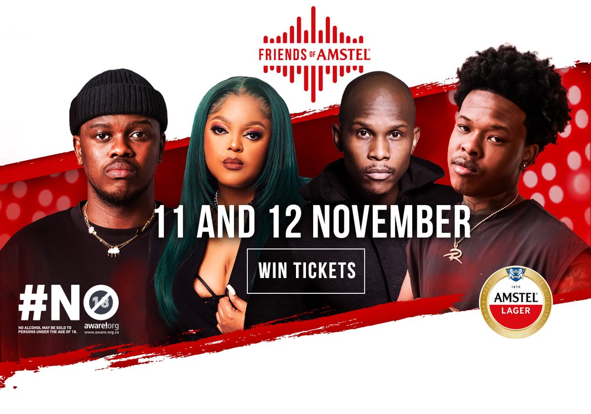 Yfm's tweet photo. Stand a chance to win R1500 in cash and double tickets to Friends of Amstel on #Unlocked with Supta!

Step 1: visit https://t.co/9lBd0hllZ9 and grab a screenshot
Step 2: Post it using #FriendsOfAmstelSA + tag @YFM https://t.co/2afG2CfG4u