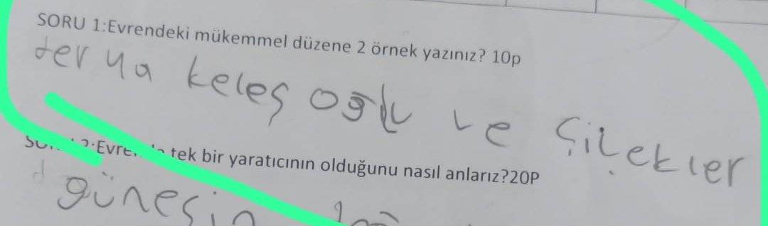 deryklss's tweet photo. Bir öğrencimin din sınavındaki cevabına bakın 🥺 https://t.co/YkFmLEDKKi