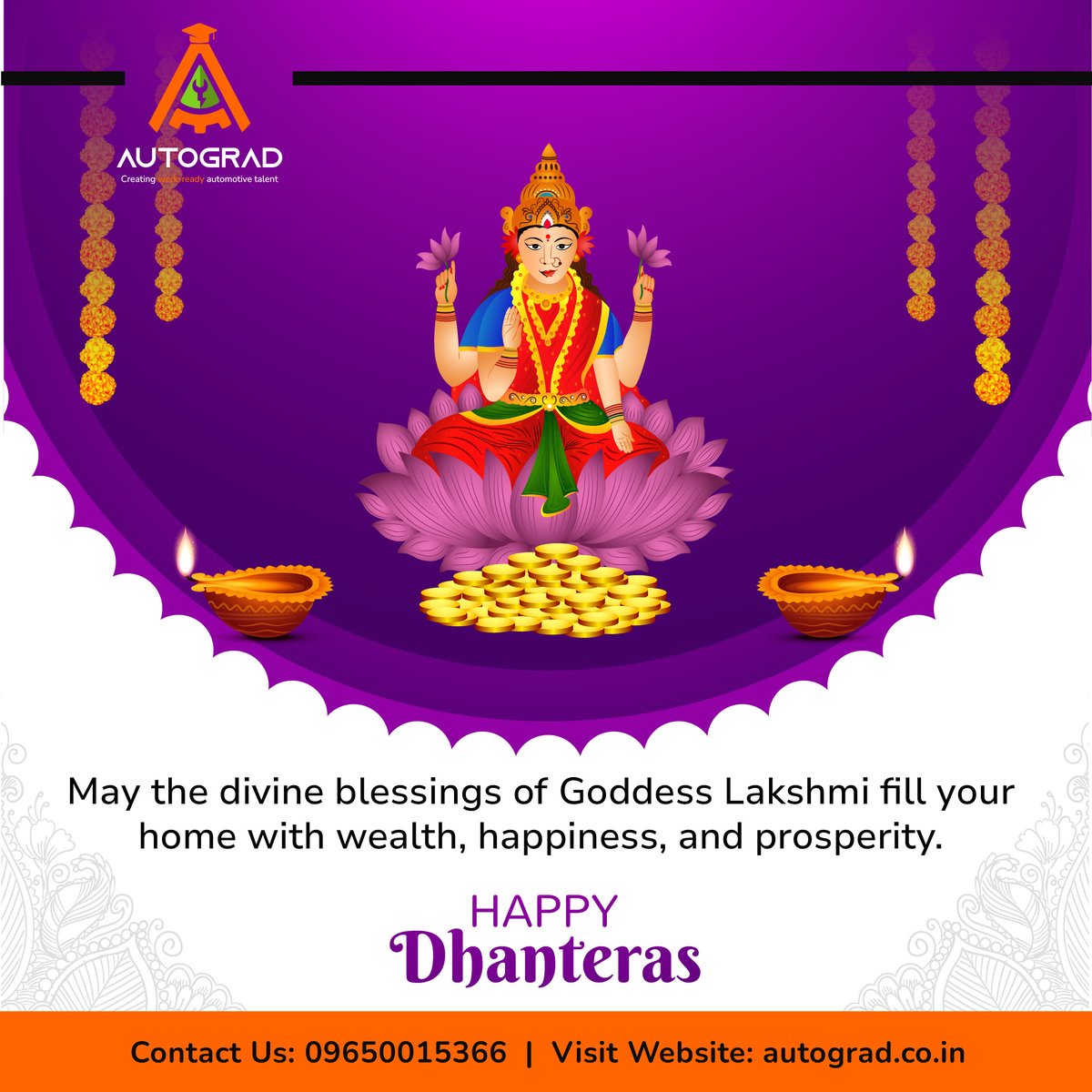AutogradAcadmy's tweet image. May the divine blessings of Goddess Lakshmi fill your home with wealth, happiness, and prosperity. #HappyDhanteras
.
.
#ASDC #Autograd #TrainingAndPlacement #CareerGrowth #ITIStudents #JobOpportunity #CareerOpportunity #AutogradAcademy #AutomotiveIndustry #ASDCCertified