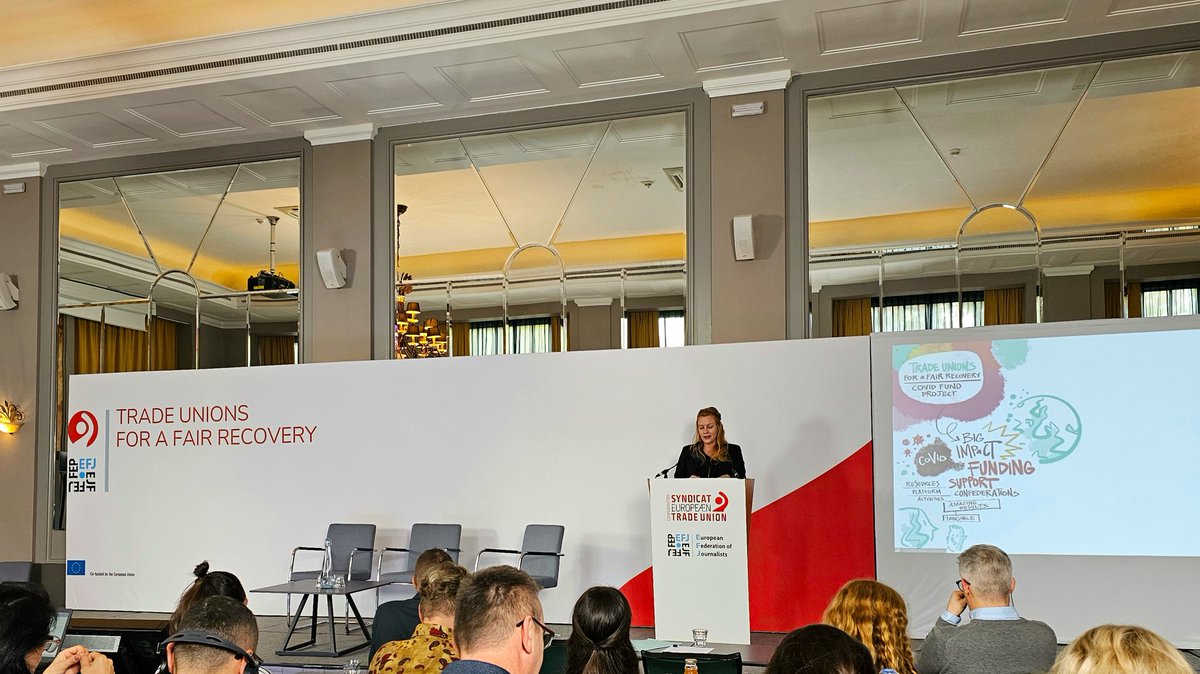 etuc_ces's tweet photo. Trade unions are stronger than ever! The final conference of trade unions for a fair recovery is underway. We are using digital tools to communicate, organise, and fight disinformation. #FairRecovery https://t.co/xAiW06nU79