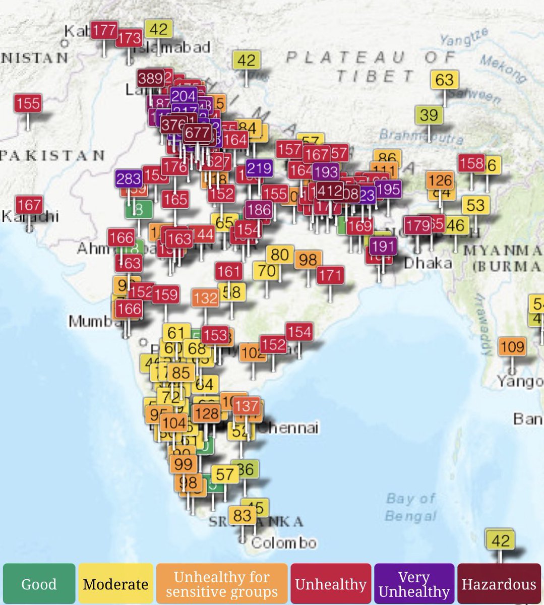 Scrollify's tweet photo. #Delhi’s Air Quality Index (AQI) as of 8 am on November 9 was 420, slightly improved from 426 at 4 pm on November 8. https://t.co/69IO1bW0RT