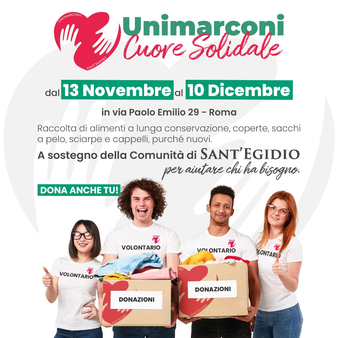 Uni_Marconi's tweet photo. 💫❤️Siamo lieti di presentare l'iniziativa "UniMarconi: Cuore Solidale", un progetto nato in collaborazione con la Comunità di Sant'Egidio per aiutare le persone bisognose.
https://t.co/gUL4fQ6Ivm
#cuoresolidale #unimarconicuoresolidale #solidarietà #unimarconi https://t.co/g8mvO7SYAj