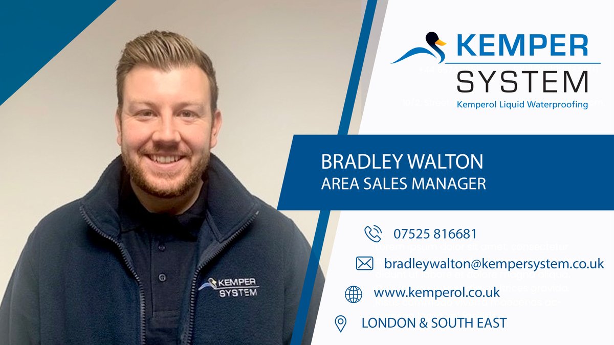Time to welcome a brand new member to the Kemper System team…..meet Bradley Walton!
Bradley has joined Kemper System as Area Sales Manager looking after London and the South East.
Welcome to the Kemper System team Bradley!
#team #welcome #roofing #waterproofing #sales