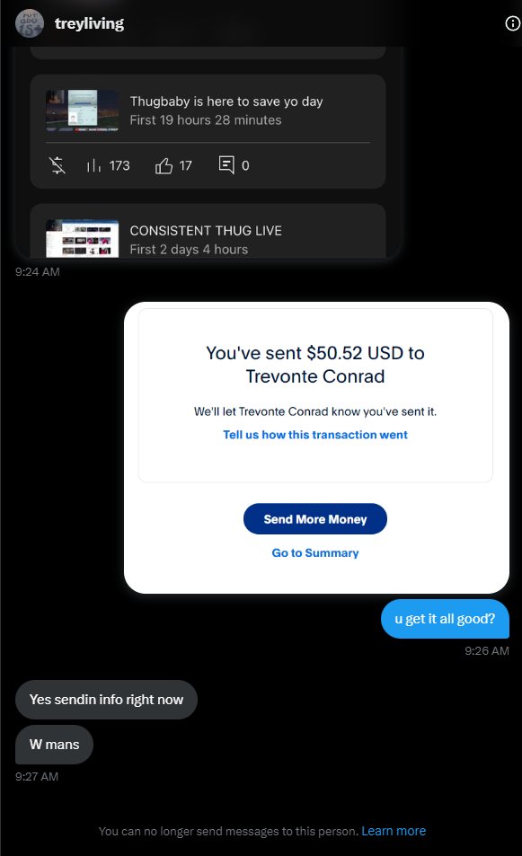Aeroh0's tweet photo. @treylivingyt imagine scamming for 50$ https://t.co/UEdXEZKlQt