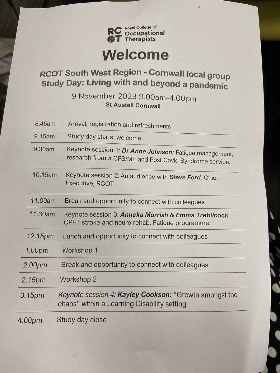What a fab day ahead…. #CornwallRCOT <a href="/AnnekaMorrish/">Anneka Morrish</a> <a href="/DrAnneJohnsonOT/">Anne Johnson</a> <a href="/SteveGFord/">Steve Ford</a> <a href="/RCOTSouthWest/">RCOT South West</a>